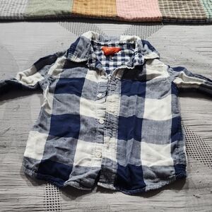 Blue and White Checkered Kids Shirt